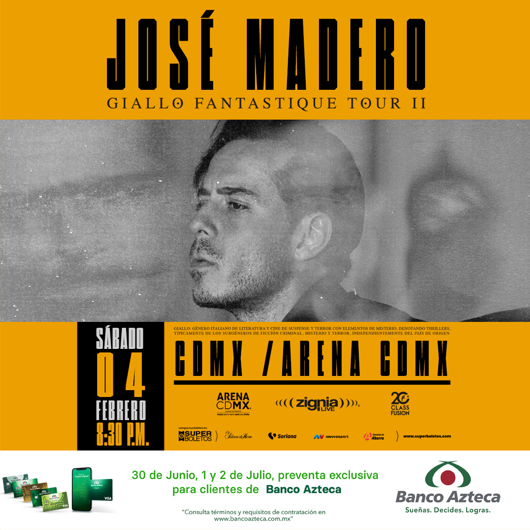 José Madero presentará “Giallo Fantastique II” en la Arena CDMX