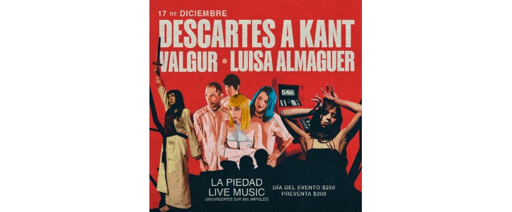 Descartes a Kant en La Piedad Live Music este domingo