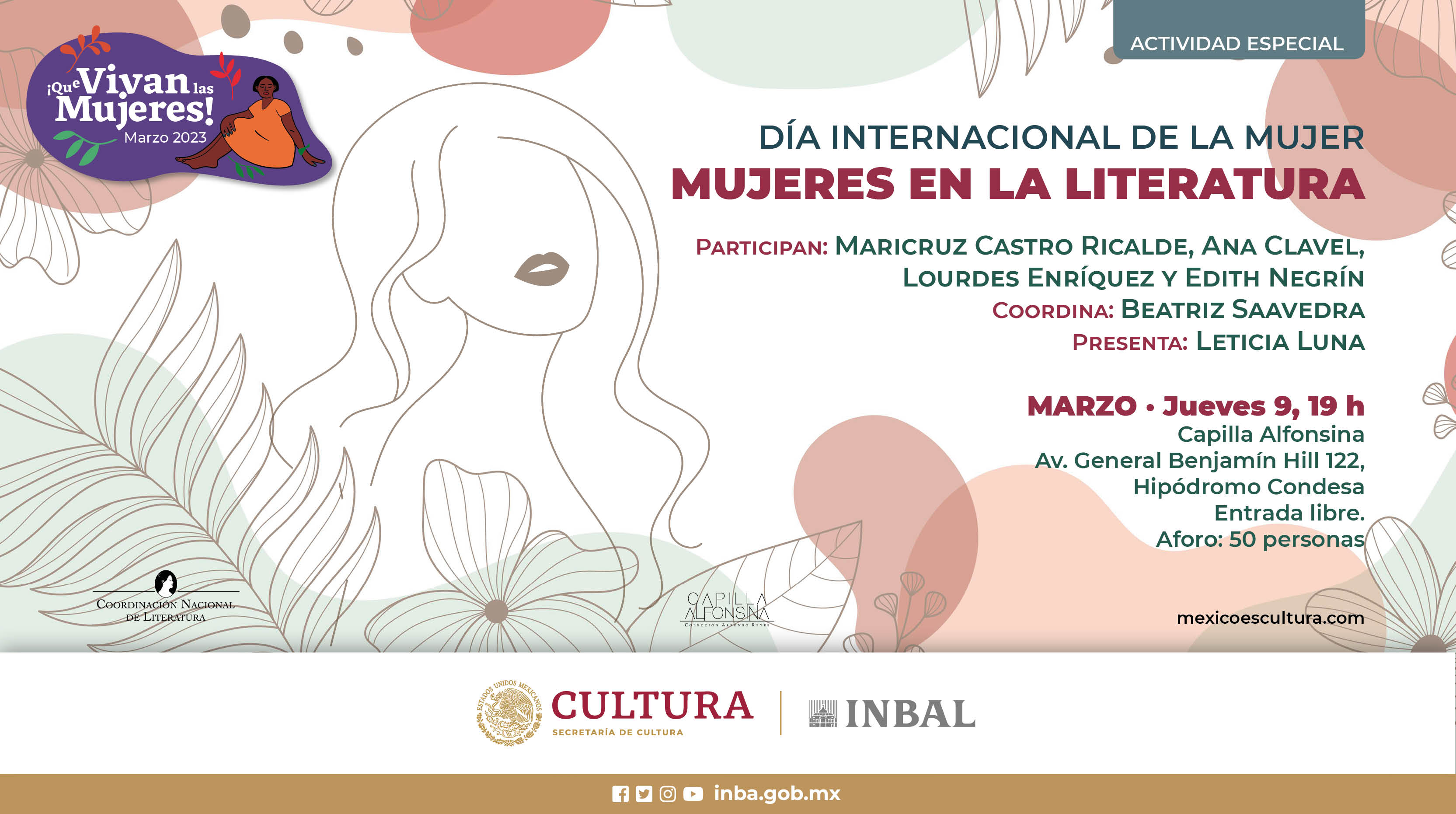 La Secretaría de Cultura conmemora el 8M con una amplia cartelera