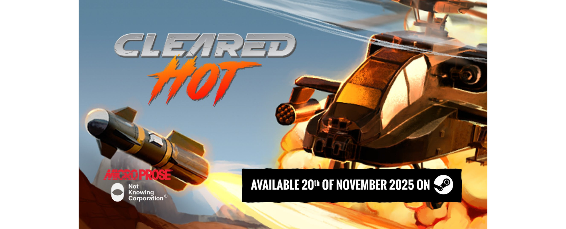 El nostálgico shooter de helicópteros "Cleared Hot" llega el 20 de noviembre