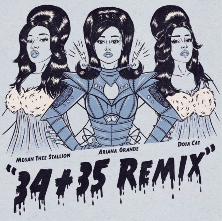 Ariana Grande + Doja Cat + Megan Thee Stallion en el remix de "34+35"