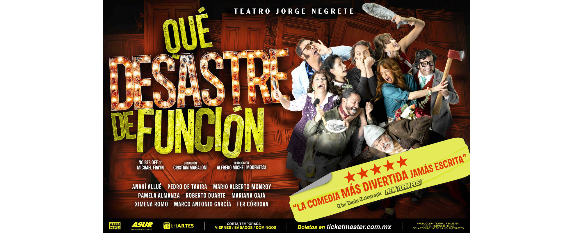 “¡Qué desastre de función!”, la legendaria comedia británica de Michael Frayn, llega a México