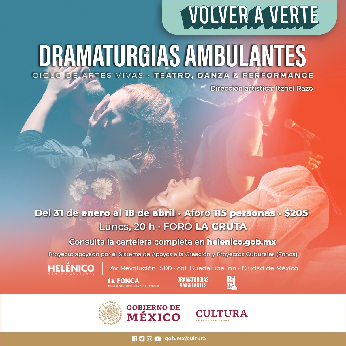 Dramaturgias Ambulantes, un ciclo de artes vivas llega al Foro La Gruta