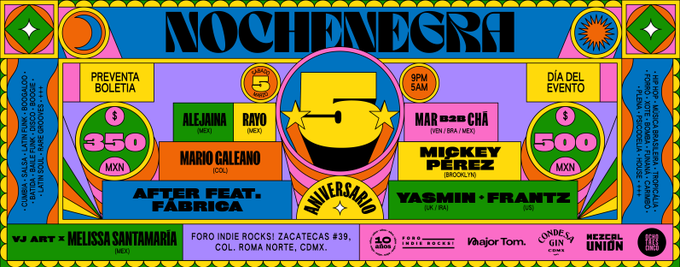 Nochenegra celebra su quinto aniversario en el Foro Indie Rocks! 