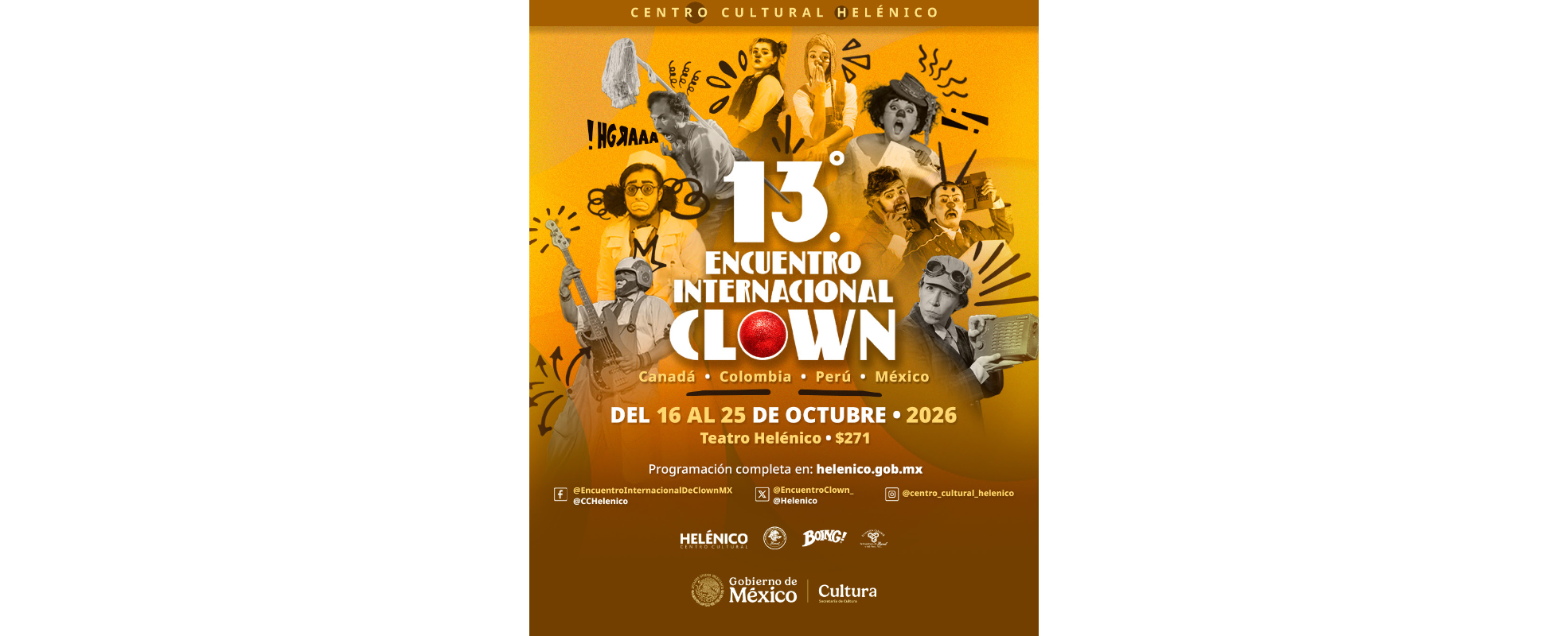 El 13.º Encuentro Internacional de Clown llega al Centro Cultural Helénico con ocho propuestas escénicas