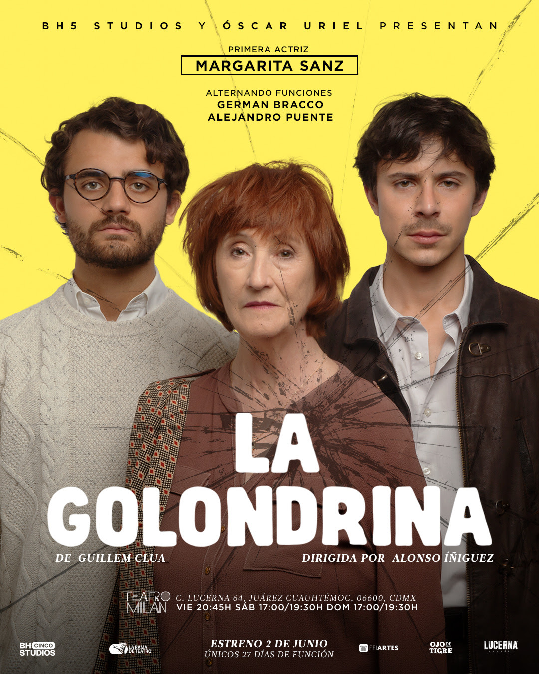 Margarita Saenz, Germán Bracco y Alejandro Puente estelarizan "La Golondrina"