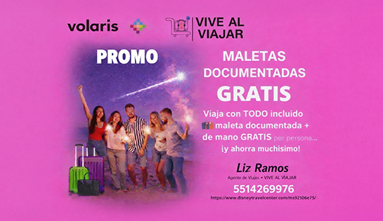 Agencia de Viajes, VIVE AL VIAJAR - Maleta documentada + Equipaje de mano GRATIS por persona