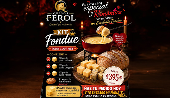 QUESOS FEROL - Kit Fondue por $395.00 mxn.