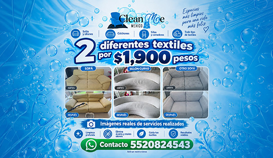 CLEAN ME, MÉXICO - Limpieza de 2 muebles diferentes por un precio especial de $1,900 MXN